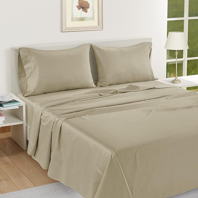 LANE LINEN Pillows Queen Size Set of 2 Soft 100% Egyptian Cotton Cool & Smooth Pillow Cases - Linen