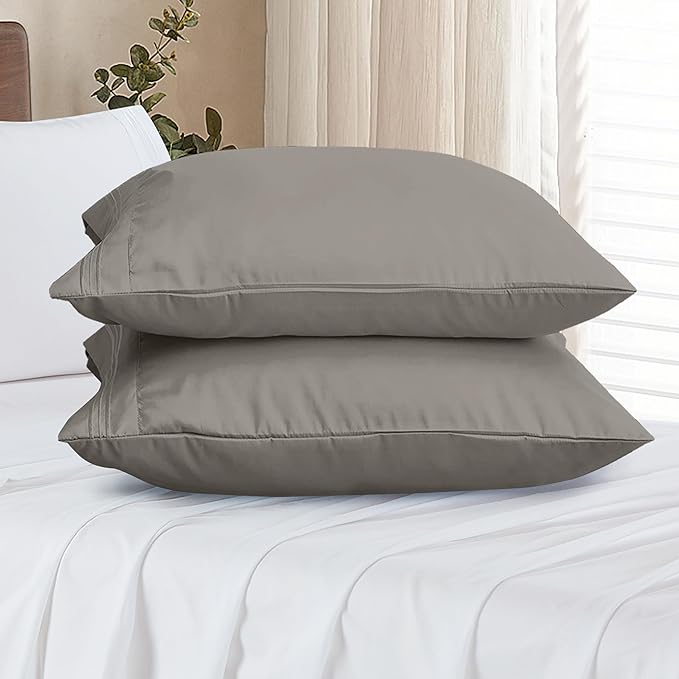 Elegant Comfort Premium Hotel Quality 2-Piece Pillowcase Set, Luxury & Softest 1500 Thread Count Egyptian Quality Bedding Pillowcases, Wrinkle and Fade Resistant, Standard/Queen