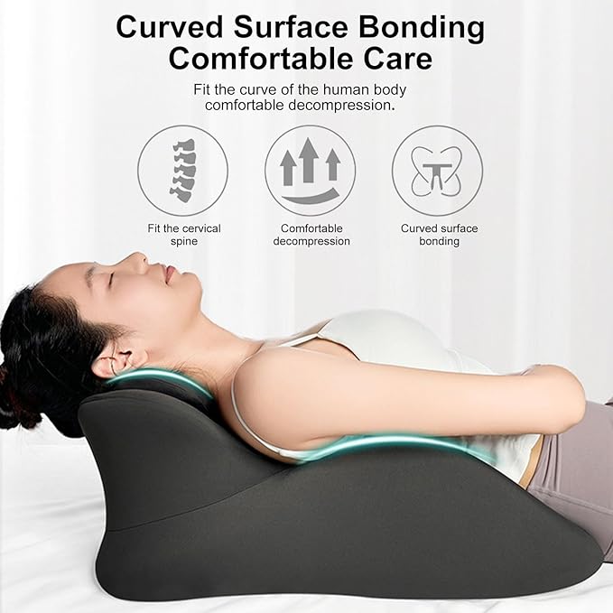 Prone Pillow for Sleeping, 27° Ergonomic Memory Foam Wedge Pillow, Face Down Pillow for Stomach Sleepers, Support for Neck & Back Tension, Bed Reading & Nap Support