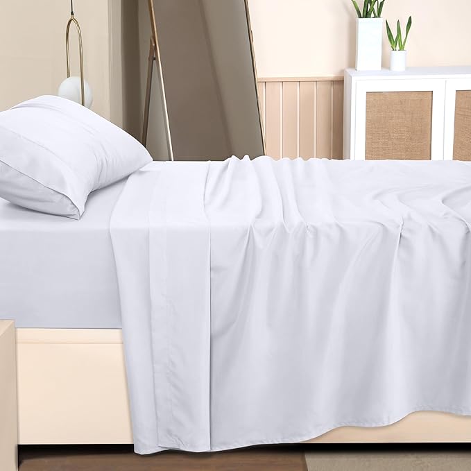 Utopia Bedding Twin Bed Sheets Set - Pack of 2 Sheet Sets - Perfect for Spa, Hotel, & Guest Bedroom - Brushed Microfiber - Shrinkage and Fade Resistant - Easy Care (White)