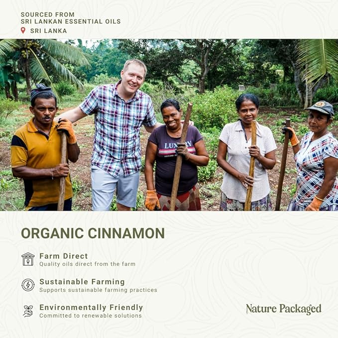 Organic Cinnamon Essential Oil - Direct from Sri Lankan Essential Oils - 100% Pure - Natural Aceite de Canela for Aromatherapy & Wellness - Premium Grade (15ml)
