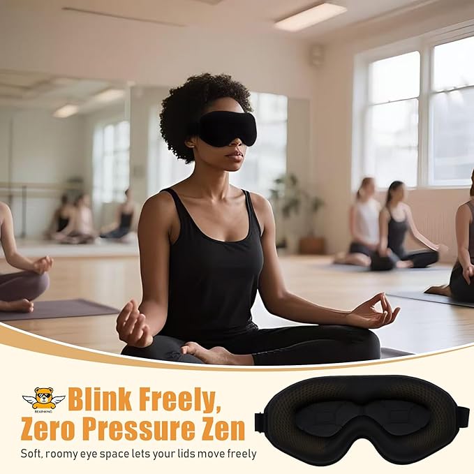 100% Light Blocking Sleep Mask Set, Only 0.73oz Light Comfortable 3D Contoured Memory Foam, Blink Freely Eye Masks for Sleep, Travel, Nap, for Women, Purple