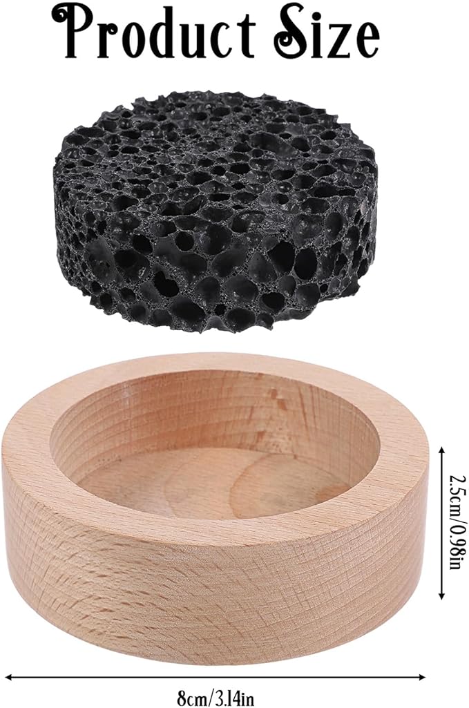Passive Essential Oil Diffuser Rock Diffuser Natural Wood Base Aromatherapy for Decorating at Desk, Office, or Car and Gift-Giving