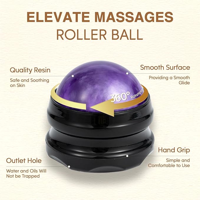 Pjordo Body Massage Oil for Massage Therapy Kit, Lilac, Lavender, Sore Muscle Arnica Oil with Massage Roller Ball, Relaxing Massage Oils for Pain Relief, Spa Gift Set for Him Her