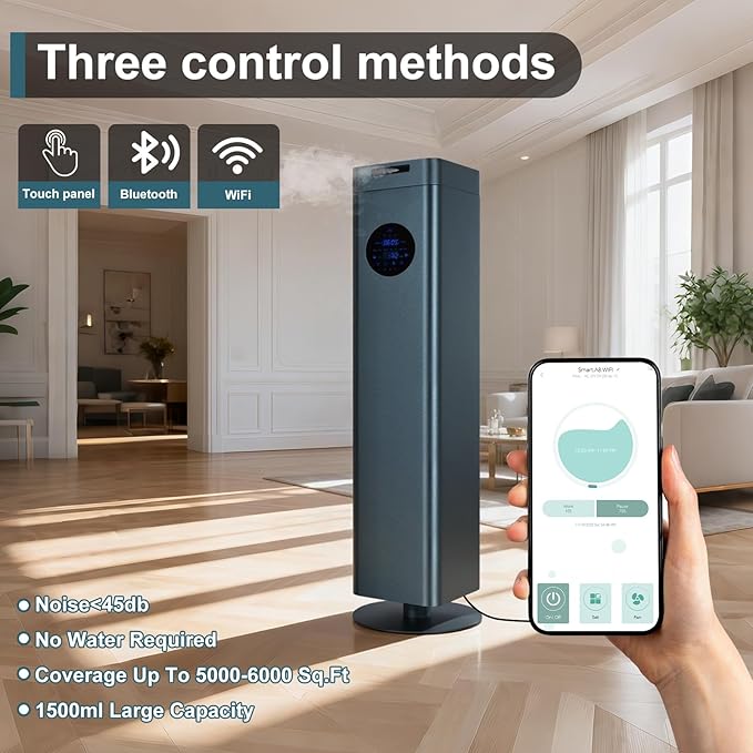 Upgrade Waterless Essential Oil Diffuser with WiFi & Bluetooth Control Cold-Air Diffusion Tech and Ritz Carlton Fragrance waterless Essential Oil FSN-304 250ml/8.45 fl.oz