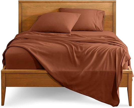 Bare Home Full Sheet Set - 1800 Ultra-Soft Microfiber Full Bed Sheets - Double Brushed - Deep Pockets - Easy Fit - 4 Piece Set - Bedding Sheets & Pillowcases (Full, Terracotta)