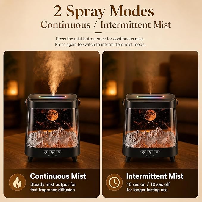 Flame Aroma Diffuser with Remote Control, 200ml Quiet Essential Oil Humidifier with 7 Color Lights, 2 Mist Modes, 3 Timer Settings, Auto Shut-Off, Compact Gift for Home, Office