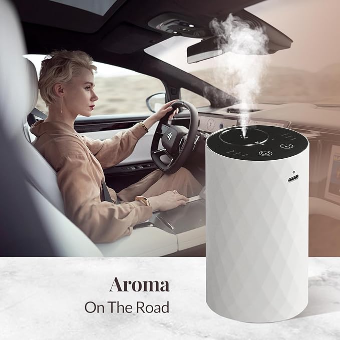 Waterless Essential Oil Diffuser - Portable Aromatherapy Scent Machine with 3 Mist Modes & Timer