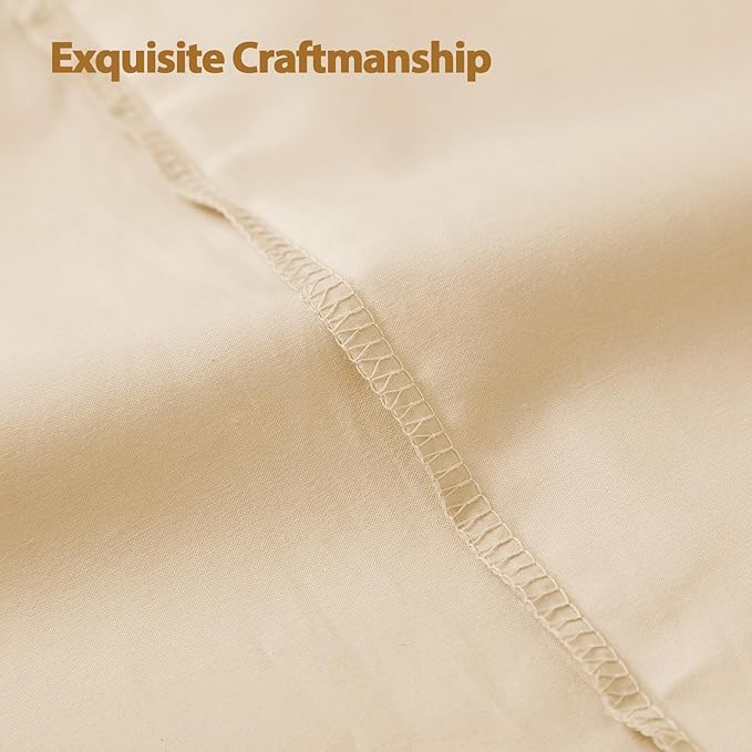 100% Egyptian Cotton Pillow Cases Set of 2,King Size 400 Thread Count Cooling Pillowcases,Soft and Breathable Pillow Covers with Envelope Closure,20x36 Inches, Beige