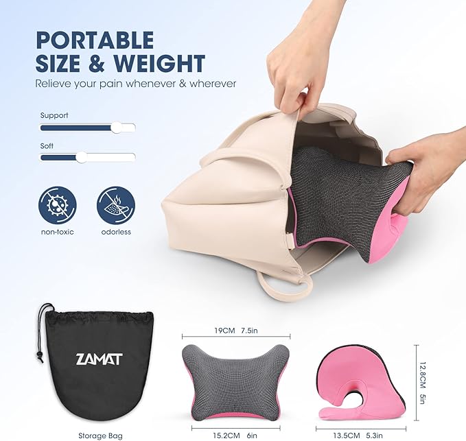 ZAMAT Neck and Shoulder Relaxer with Magnetic Therapy Pillowcase, Neck Stretcher Chiropractic Pillows for Pain Relief, Cervical Traction Device for Relieve TMJ Headache Muscle Tension Spine Alignment