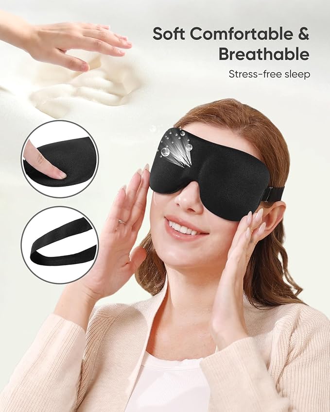 Sleep Mask for Side Sleeper 6 Pieces, 100% Blackout 3D Eye Mask for Sleeping, Night Blindfold for Men Women