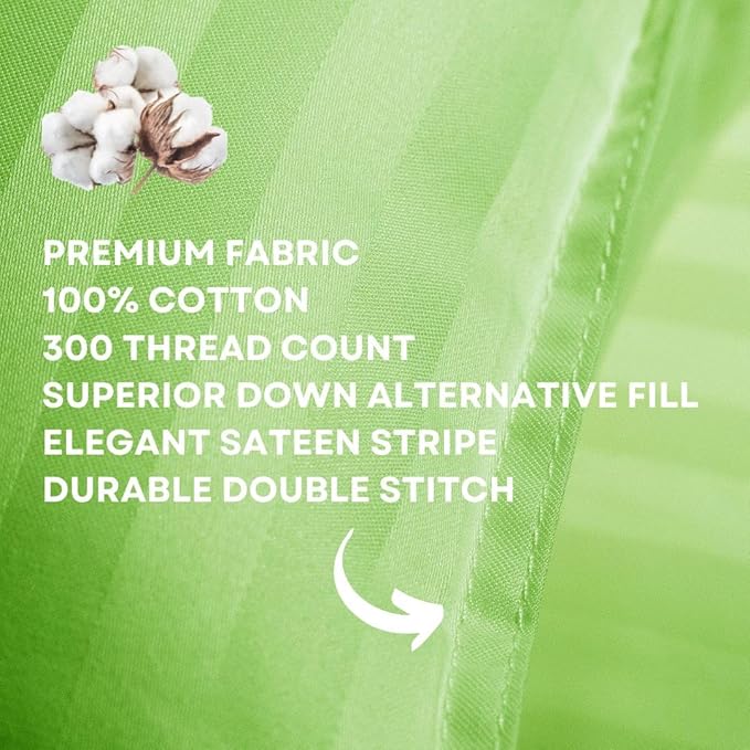 kinder Fluff Children Pillows 2X–Certified Hypoallergenic Award Winning Baby Pillow (no Pillowcase Needed) 300TC Pure Cotton Shell and Down Alternative Fill. Toddler Bedding Kids Pillow 7+ Green