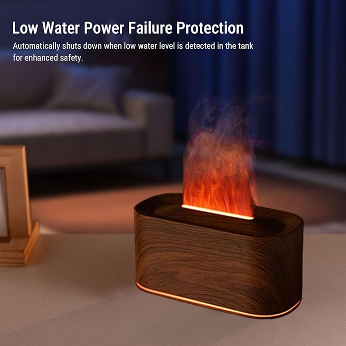 LICAEVEY Essential Oil Diffuser, 220ml Ultrasonic Aromatherapy Diffuser with 7 Colors Light and Quiet Operation, for Home Office Bedroom (Dark Wood Grain)