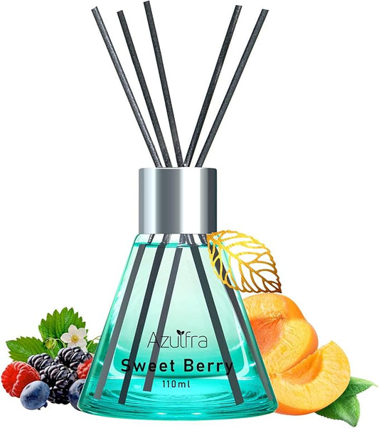 Azulfra Reed Diffuser Set 3.4 oz, Berry Scent Diffusers for Home, Aromatherapy Diffuser for Room Office and Desk Decor