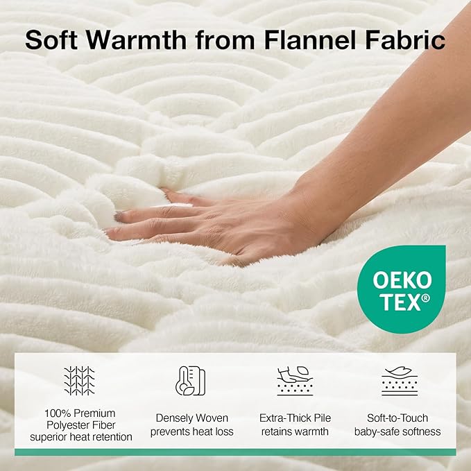 Novilla Fleece Mattress Topper King, Warm Sherpa Mattress Pad, Cloud-Like Soft Bed Cover for Winter, Deep Pocket fits up to 21", Machine Washable