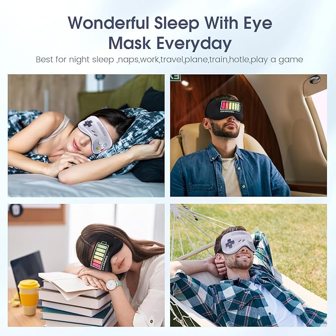 2 Pcs Sleep Mask for Kids Boys, Silk Eye Covers for Sleeping, Adjustable Strap & Light Blocking Design, Adult Children's Bedtime Blindfold for Travel and Home Use with Gift Box