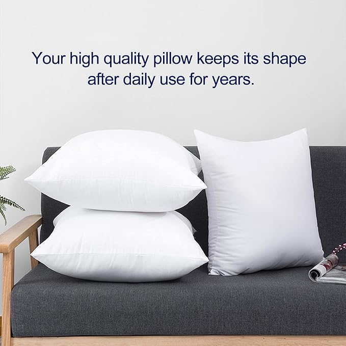 HITO 12x20 Pillow Inserts (Set of 4)- 100% Cotton Covering Down Alternative Throw Pillows White for Couch Bed Sofa