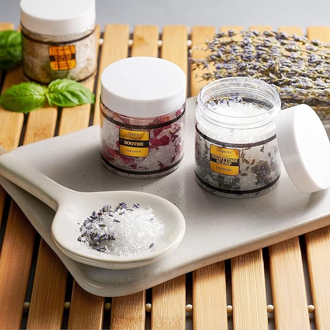 Mothers Day Gifts for Mom, Epsom Bath Salts Gift Basket Set, Self Care Salt with Essential Oil, Gifts for Women, Her, Mother, Lavender, Eucalyptus, Lemon, Coconut, Tea Tree, Honey Almond