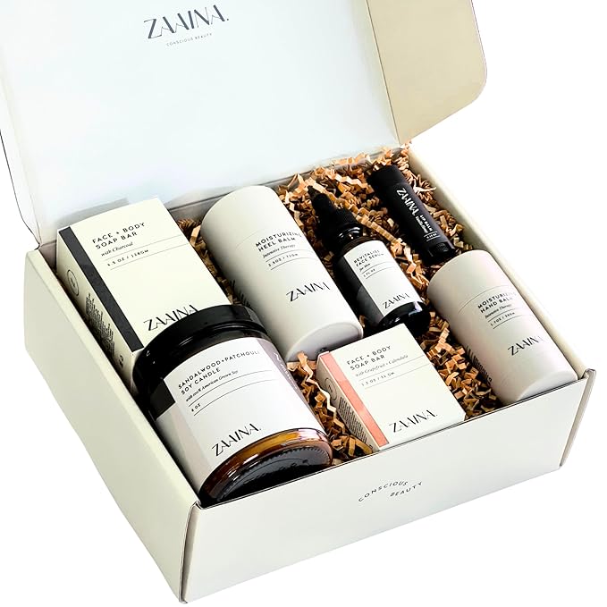 ZAAINA Men’s Care Package - Relaxation Spa Gift Set, Luxury Natural Handmade Grooming Kit for Husband Dad Friend, Father's Day Gifts for Men, Birthday Gifts for Him