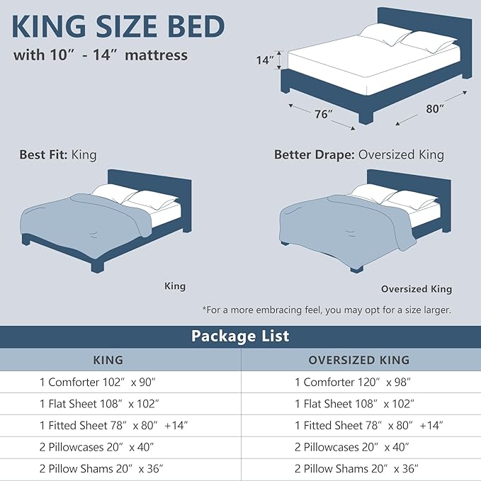 CozyLux Oversized King Comforter Set Brown - 7 Pieces Bed in a Bag Comforter Set with Sheets, Luxury Soft Bed Set All Seasons, Bedding Set with Down Alternative Comforter, Sheets, Pillowcases & Shams