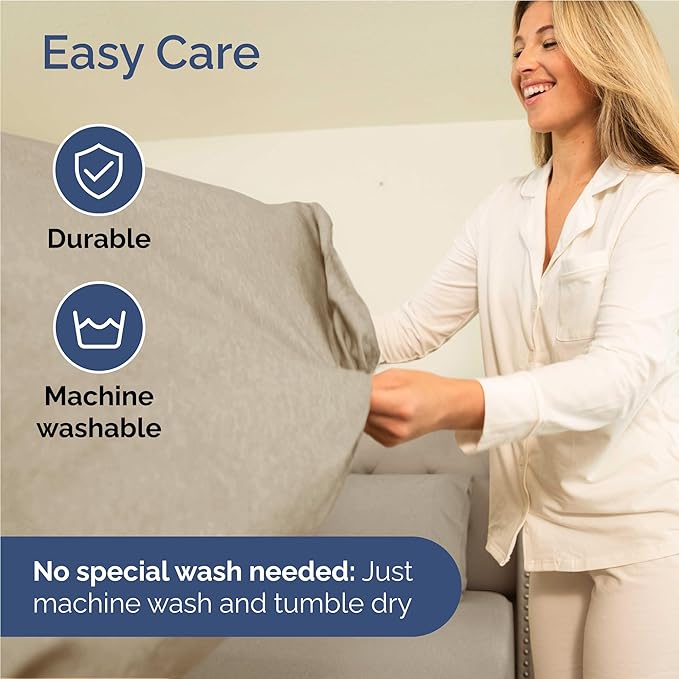 Full Size 4 Piece Sheet Set - Comfy Breathable & Cooling Sheets - Hotel Luxury Bed Sheets for Women & Men - Deep Pockets, Easy-Fit, Soft & Wrinkle Free Sheets - Heathered Beige Oeko-Tex Bed Sheet Set