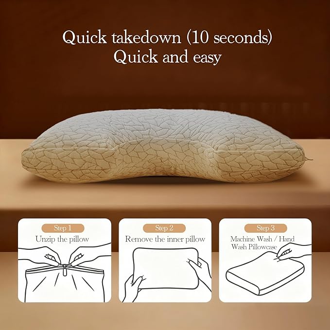 Memory Foam Pillows for Sleeping Adjustable Bamboo Blend Breathable Bed Pillow for Side, Back, and Stomach Sleepers Washable Pillow Cover Cloud Nest King Size 18X34 in