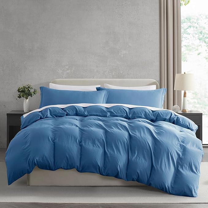 Nestl Blue Heaven Duvet Cover King Size - Soft Double Brushed King Duvet Cover Set, 3 Piece, with Zipper Closure, 1 Duvet Cover 104x90 inches and 2 Pillow Shams