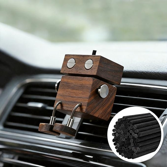 50 Pack Replacement Scent Sticks for Car Air Diffuser - 4.5cm Natural Walnut Wood Diffuser Refill Sticks for Essential Oil Absorption, Refillable Replacement for Wooden Man Aroma Freshener Accessory