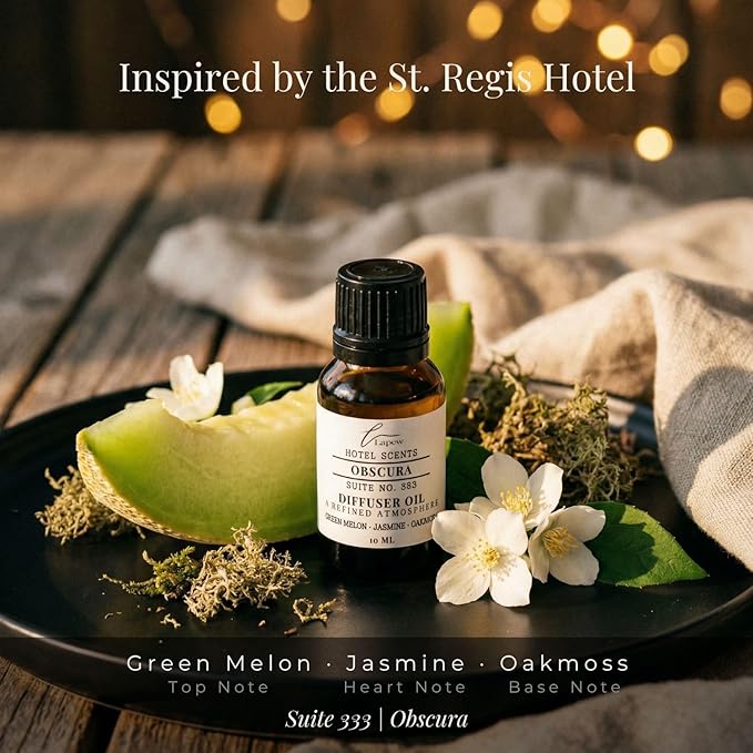 Lapew Hotel Scents Luxury Diffuser Oil | Obscura Suite 333 | Inspired by the St. Regis Hotel | Hotel Fragrance Oil for Nebulizer & Waterless Diffuser | 10ml