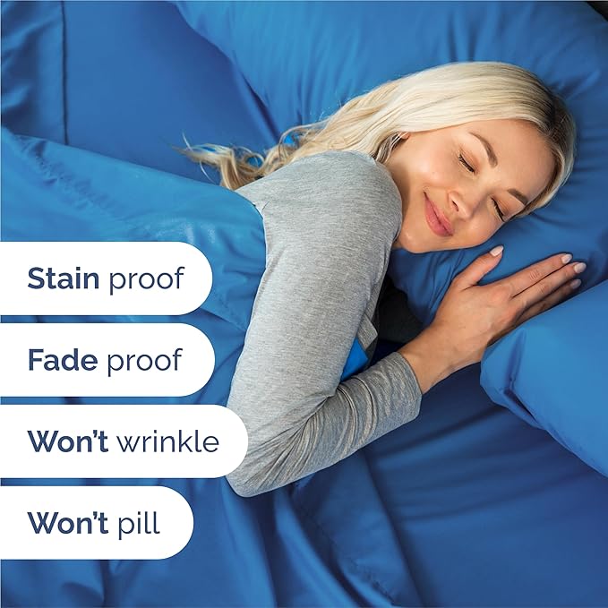 King Size 4 Piece Sheet Set - Comfy Breathable & Cooling Sheets - Hotel Luxury Bed Sheets for Women and Men - Deep Pockets, Easy-Fit, Soft and Wrinkle Free Sheets - Royal Blue Oeko-Tex Bed Sheet Set