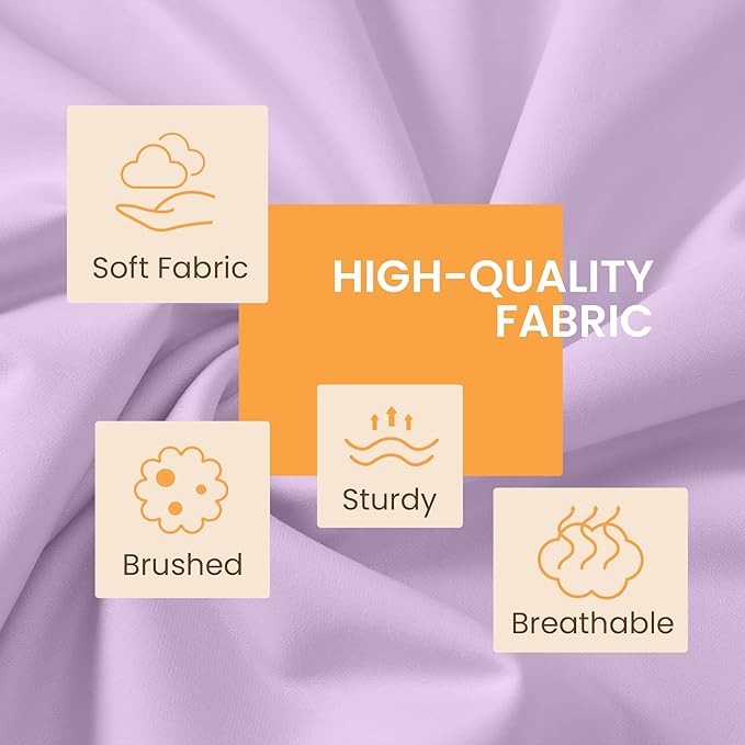Twin Size 3 Piece Bed Sheet Set - Ultra Imitation Cotton-Premium Breathable & Cooling Sheets - Hotel Luxury Bed Sheets Deep Pocket up to 15"- Wrinkle, Fade, Stain Resistant (Lavender, Twin)