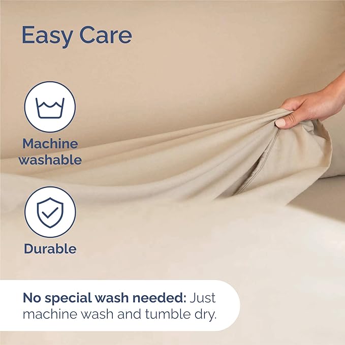 King 6 Piece Sheet Set - Comfy, Breathable & Cooling - Soft Hotel Luxury Bedding for Women, Men, Kids, Teens & Children - 1 Flat & 1 Fitted Sheet & 4 Pillowcases w/ Deep Pockets - Wrinkle Free - Cream