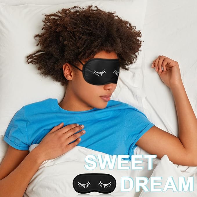Ramede 60 Pieces Bulk Funny Sleep Mask Sleeping Mask with Adjustable Strap Blackout Silk Sleep Mask Soft Blindfold Eye Covers for Sleeping Full Night Mask for Women Men Travel Nap Meditation