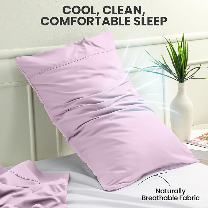 Utopia Bedding Queen Pillow Cases - 2 Pack - Envelope Closure - Soft Brushed Microfiber Fabric - Shrinkage and Fade Resistant Pillow Covers Queen Size 20 X 30 Inches (Queen, Lavender)