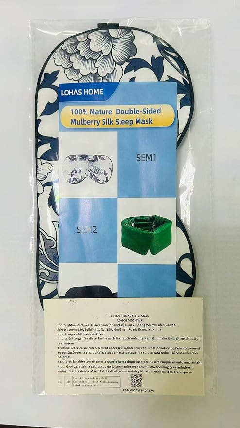 100% Nature Silk Sleep Mask Mulberry Silk Shading Eye Mask, Rock Grey