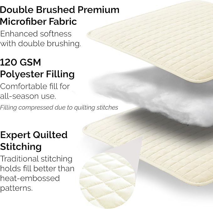 Southshore Fine Living, Inc. Oversized King Quilt Bedding Set, Soft Quilted Comforter, Wrinkle Free and Pet Hair Resistant Bedding, Quilted Coverlet Set w/2 Pillow Shams, Cream Quilt King Bedspread