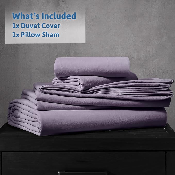 Nestl Twin Duvet Cover Set - Soft Double Brushed Grayish Purple Duvet Cover Twin/Twin XL, 2 Piece, with Zipper Closure, 1 Duvet Cover 68x90 inches and 1 Pillow Sham