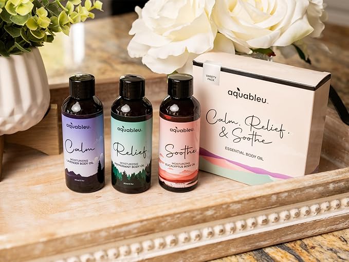 Essential Massage Oil Gift Set for Women – Relaxing Aromatherapy Spa Kit, Natural Body Oils for Stress Relief & Skin Nourishment – Perfect Mother’s Day Gift for Mom, Wife, Her