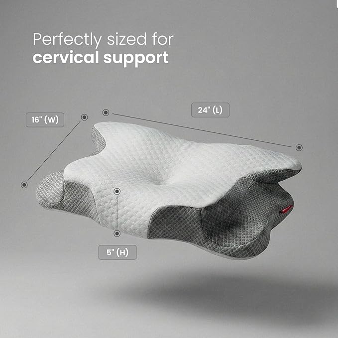 IWS I WANNA SLEEP Cervical Original Neck Plus Charcoal Premium Ergonomic Memory Foam Activated Charcoal Hypoallergenic Pillow for Neck and Back Pain Relief – Orthopedic Pillow