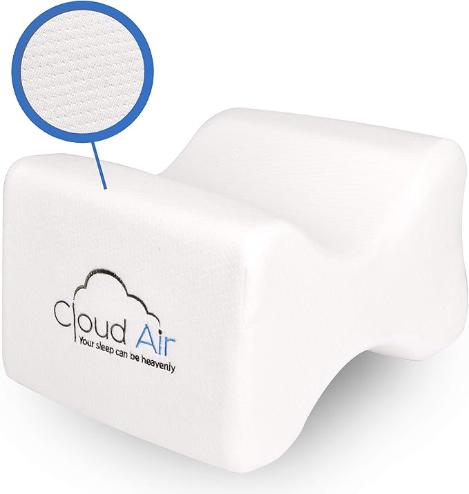 Vaunn Medical Cloud Air Side Sleeper Memory Foam Knee Pillow and Leg Positioner Cushion to Soothe Back, Leg and Hip Discomfort