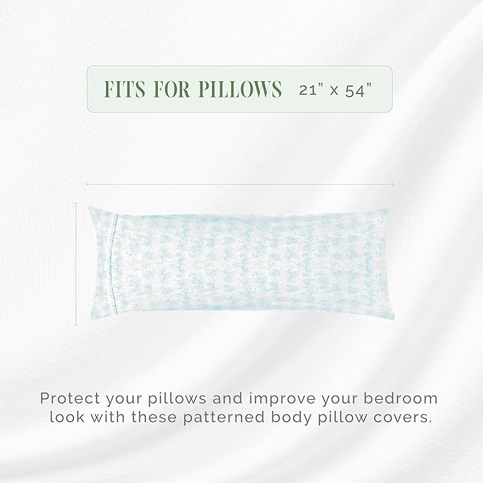 Elegant Comfort Ultra Soft 1-Piece Set Sea Waves Print Pillowcases - 1500 Premium Hotel Quality Microfiber, Soft and Smooth Hidden Zipper Closure 1-Piece Pillow Covers - Body Pillowcase, Wave Aqua