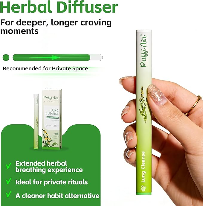 Mullein Respiratory Wellness Bundle: Herbal Lung Cleanse Diffuser (600 Uses) + 3-Pcs Nasal Sticks – Craving Relief, Focus Boost & Easy Breathing