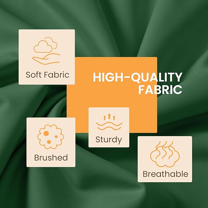 Cal King 4 Piece Bed Sheet Set - Ultra Imitation Cotton-Premium Breathable & Cooling Sheets Hotel Luxury Bed Sheets Deep Pocket up to 15" (Emerald Green, California King)