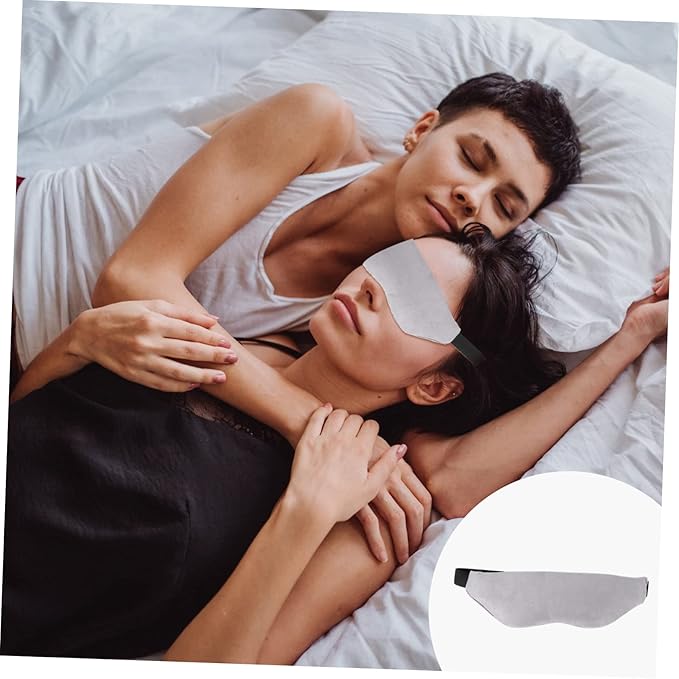 PartyKindom 1PC Adjustable Grey Eye Mask Portable Blindfold for Sleep and Rest for Travel Home and Light Sensitivity Relief
