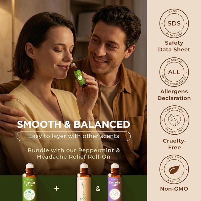 Gya Labs Health Guard Essential Oil Roll On - 0.34 Fl Oz - Travel Size Roller for Camping, Skin, Aromatherapy Relief, Convenience