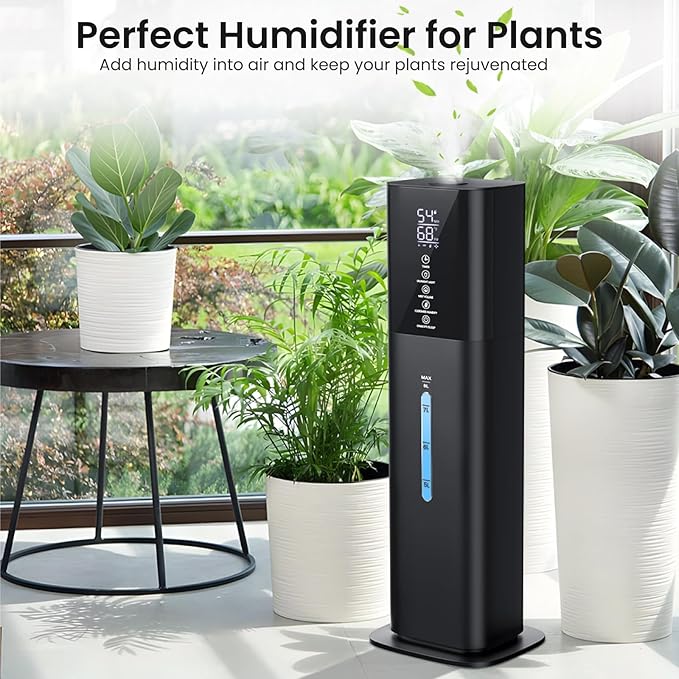 2.1Gal(8L) Humidifiers Large Room Bedroom Up to 550ft² Coverage, Quiet Ultrasonic Cool Mist Humidifier with Night Light, 3 Speeds, Adjustable Humidity, 12H Timer, Aroma Tray for Home Plants Baby
