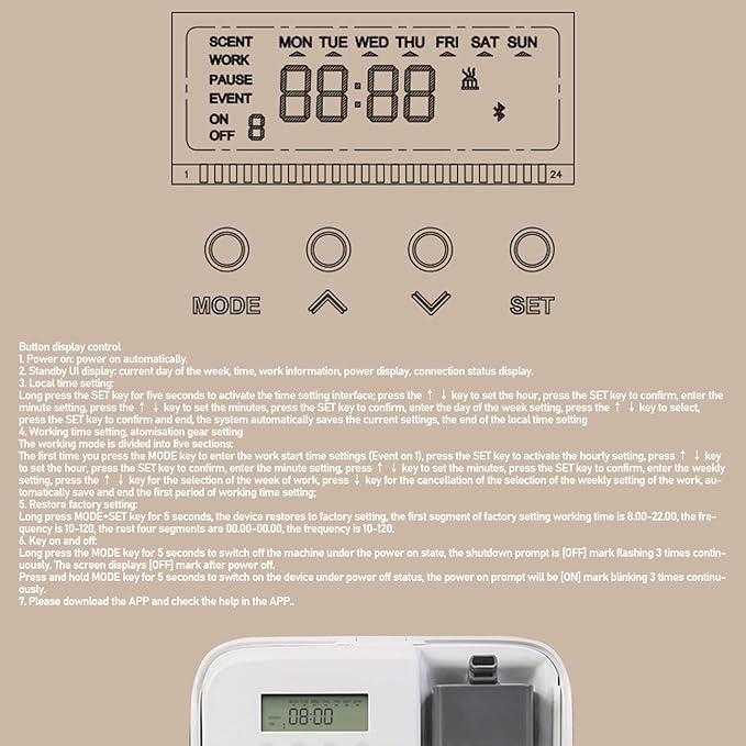 Smart Aromatherapy Diffuser, 200ml Ultrasonic Essential Oil Diffuser with Mobile APP Control and Timing Function, Relaxing Fragrance Machine for Home Office Living Room Bathroom