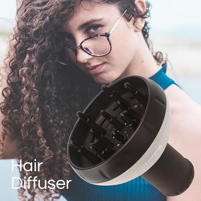 Segbeauty Hair Diffuser with Deep Bowl, Adjustable Air Flow Professional Hair Diffuser Attachment for Curly Wavy Hair, Hairstylist Barber Salon Tool Fitting Most Blow Dryer with 1.57"-1.97" Nozzle