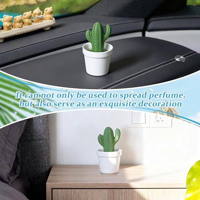 Honeydak Cactus Passive Essential Oil Diffuser Gifts, Summer Cactus Decor Ceramic Diffuser for Home Bedroom Bathroom Office Holiday Summer Decorations