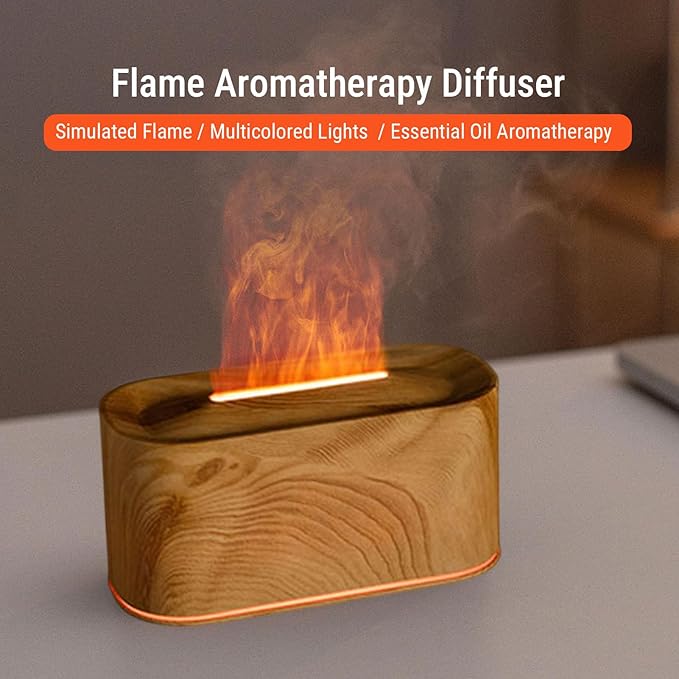 LICAEVEY Essential Oil Diffuser, 220ml Ultrasonic Aromatherapy Diffuser with 7 Colors Light and Quiet Operation, for Home Office Bedroom (Light Wood Grain)
